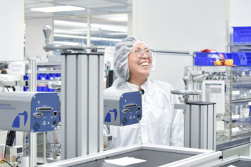 ISS employee in cleanroom ISS employee in cleanroom
