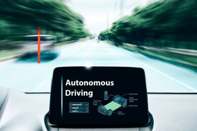 Dashboard display of autonomously driving car