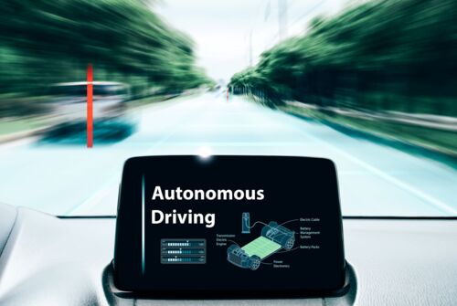 Dashboard display of autonomously driving car