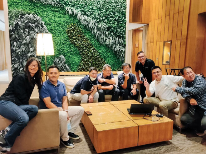 Weiguang with his team in Taiwan Weiguang with his team in Taiwan